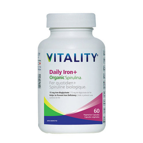 Daily Iron Plus Organic Spirulina 60 VegCaps by Vitality