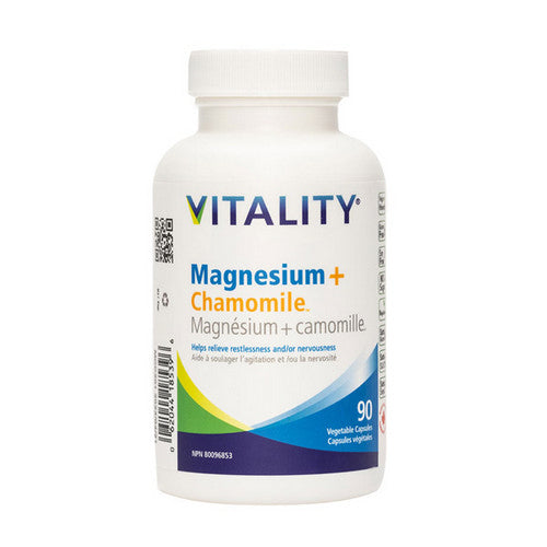 VITALITY Magnesium + Chamomile 90 VegCaps by Vitality