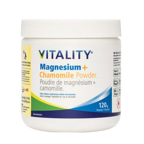 VITALITY Magnesium + Chamomile Powder 120 Grams by Vitality