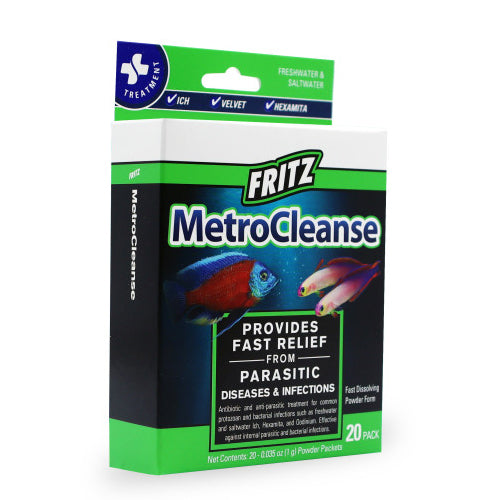 Fritz MetroCleanse Anti-Parasitic Medication 400g, 1 Each/20 Count by Fritz Aquatics