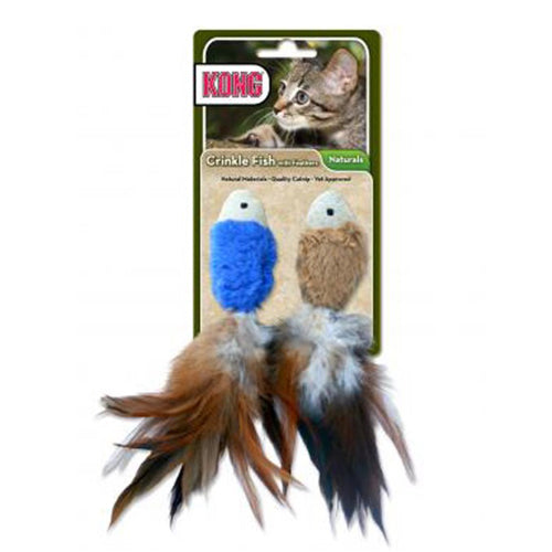 KONG Natural Crinkle Fish Catnip Toy Assorted, 1 Each/One Size, 2 Pack by Kong