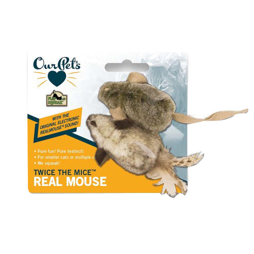 OurPets Twice the Mice Squeaking Mice Catnip Toy Brown, Mottled Tan, 1 Each/One Size, 2 Pack by OurPets