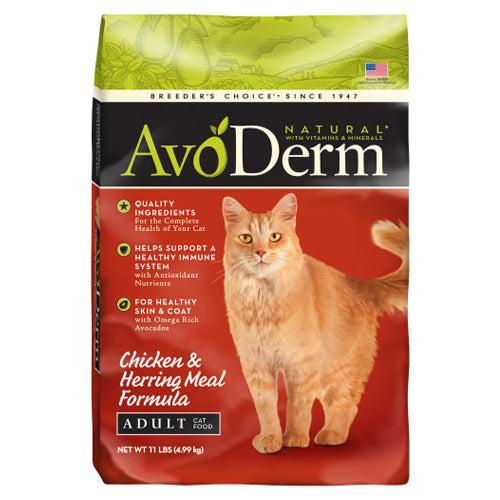 AvoDerm Natural Chicken & Herring Meal Formula - Adult Dry Cat Food 1 Each/11 lb by Avoderm
