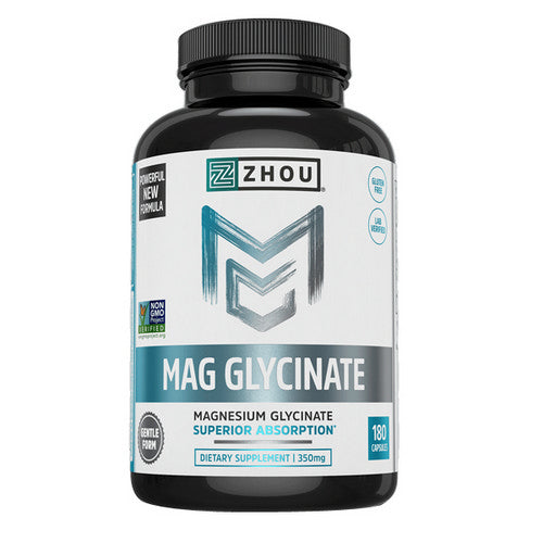Magnesium Glycinate 180 Count by Zhou Nutrition