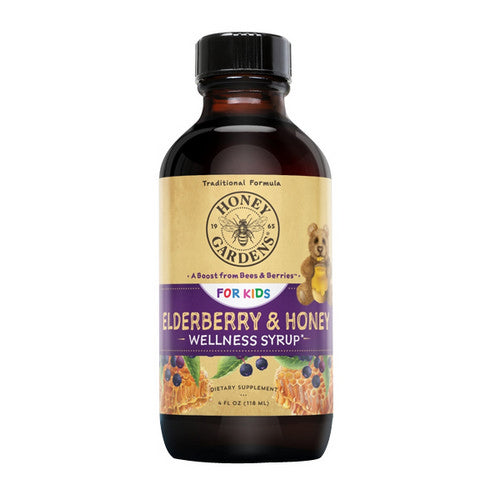 Kid's Elderberry & Honey Syrup 4 Oz by Honey Gardens
