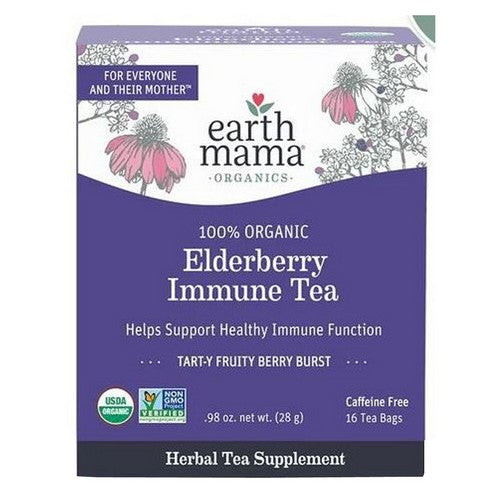 Organic Elderberry Immune Tea 16 Bags by Earth Mama Angel Baby