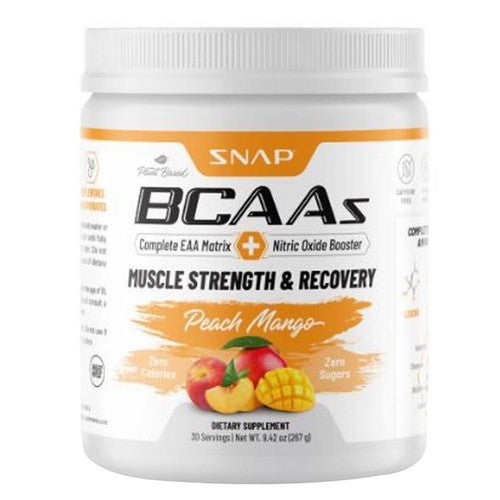 BCAA Peach Mango Powder 9.42 Oz by Snap Supplements