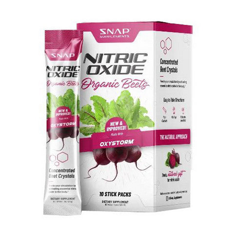 Nitric Oxide Beet Sticks Mixed Berry 10 Count by Snap Supplements