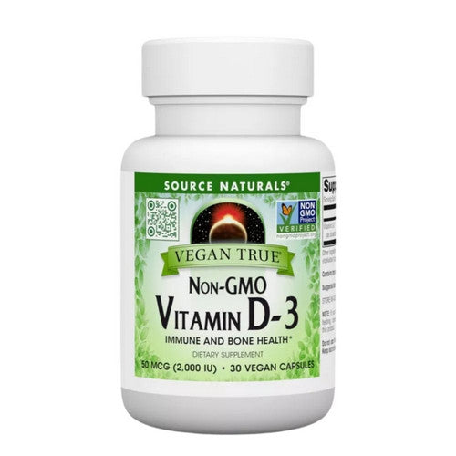 Vegan True Non-GMO Vitamin D-3 30 VegCaps by Source Naturals