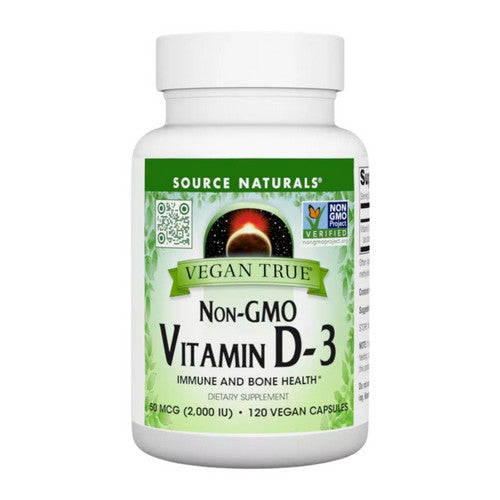 Vegan True Non-GMO Vitamin D-3 120 VegCaps by Source Naturals