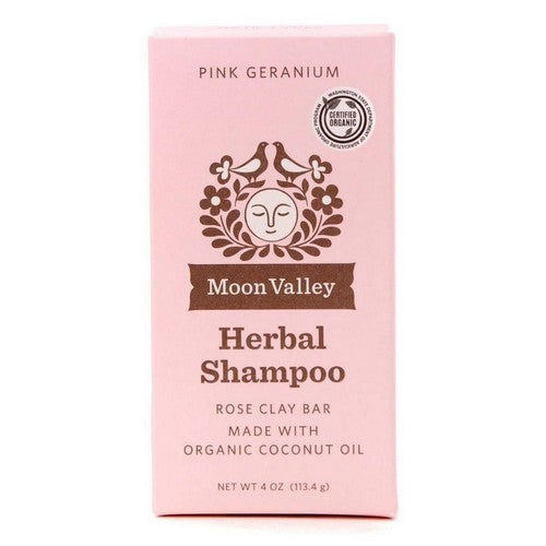 Herbal Shampoo Bar Pink Geranium 3.5 Oz by Moon Valley Organics