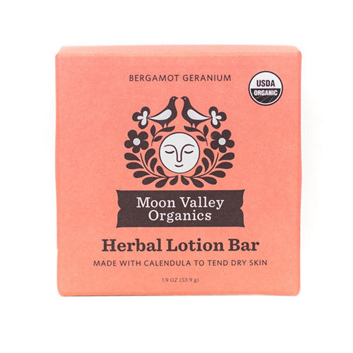 Herbal Lotion Bar Bergamot Geranium 1.9 Oz by Moon Valley Organics