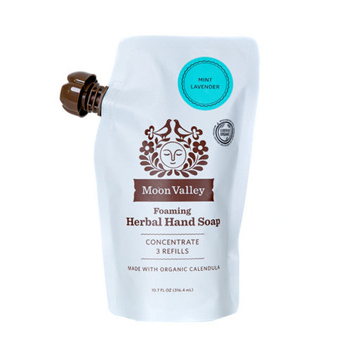 Organics Foaming Herbal Hand Soap Concentrate Mint Lavender 10.7 Oz by Moon Valley Organics