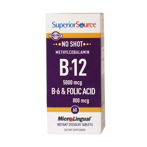 B-12 Methylcobalamin With B-6 And Folic Acid 60 Tabs by Superior Source