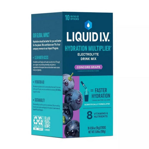Hydration Multiplier Vegan Powder Electrolyte Grapes 5.64 Oz by Liquid I.V
