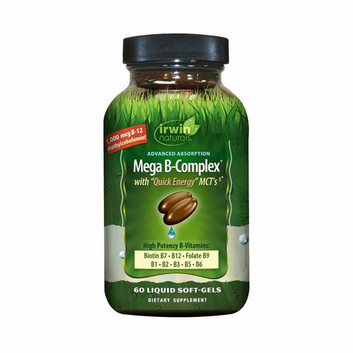 Mega B-Complex With Quick Energy Mct'S 60 Softgels by Irwin Naturals