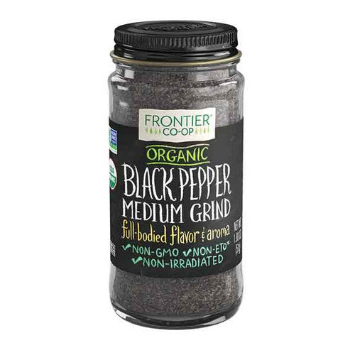 Organic Black Pepper Medium Grind 1.80 Oz by Frontier Coop