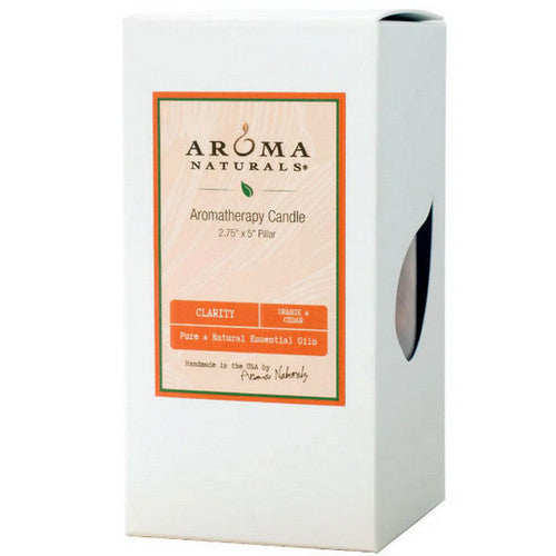 Clarity Orange Pillar 2 1 Candle by Aroma Naturals