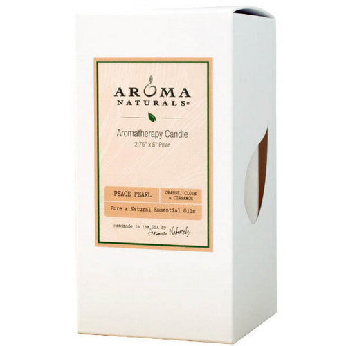 Peace Pearl White Pillar 2 1 Candle by Aroma Naturals