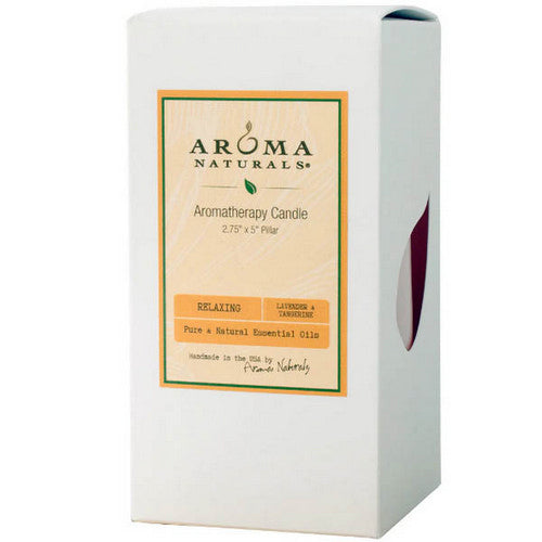 Relaxing Tangerine Pillar 2 1 Candle by Aroma Naturals