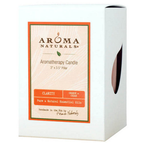 Clarity Orange Pillar 3 1 Candle by Aroma Naturals