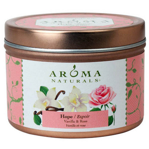 Hope Pale Pink Tin 2 1 Candle by Aroma Naturals