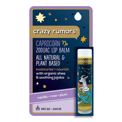 Crazy Rumors Capricorn Earth Blend Lip Balm With Vanilla Rose Plum 0.15 Oz by Crazy Rumors
