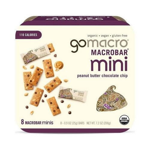Organic Gluten Free Macro Mini Bars Peanut Butter Chocolate Chip 8 Count by Gomacro