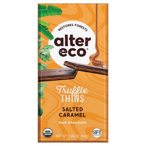 Salt Caramel Dark Chocolate Truffle Thins 2.96 Oz by Alter Eco