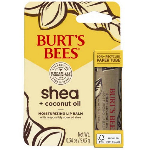 Shea Coconut Oil Paper Tube Lip Balm 0.34 Oz by Burts Bees