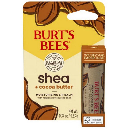 Shea Cocoa Butter Paper Tube Lip Balm 0.34 Oz by Burts Bees