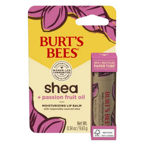 Shea Passion Fruit Paper Tube Lip Balm 0.34 Oz by Burts Bees
