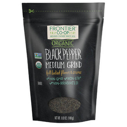Organic Black Pepper Medium Grind 6.63 Oz by Frontier Coop
