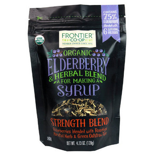 Organic Elderberry And Herb Blend for Syrup Strength Blend 4.23 Oz by Frontier Coop