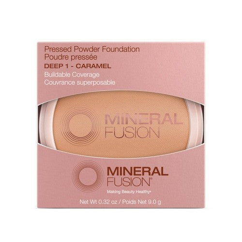 Pressed Powder Foundation Deep 1 Caramel 0.32 Oz by Mineral Fusion