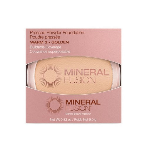 Pressed Powder Foundation Warm 3 Golden 0.32 Oz by Mineral Fusion