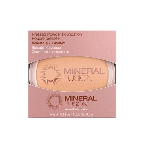 Pressed Powder Foundation Warm 4 Tawny 0.32 Oz by Mineral Fusion