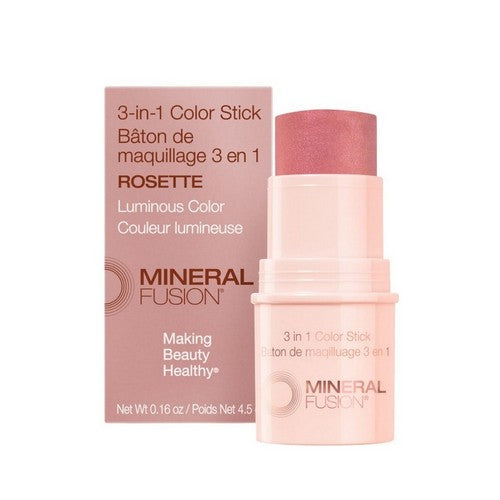  3-In-1 Color Stick Rosette 0.16 Oz by Mineral Fusion