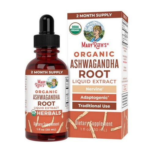 Organic Ashwagandha Root Liquid Drops 1 Oz by MaryRuth's