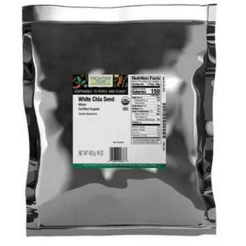 Organic White Chia Seeds Whole 1 Lb by Frontier Coop