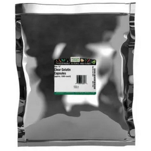 Clear Gelatin 0 Capsules 1000 Count by Frontier Coop