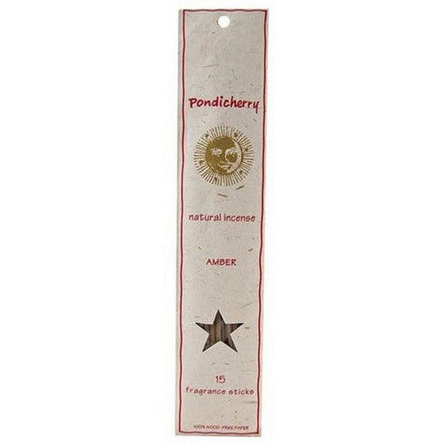 Amber Incense Sticks 15 Count by Pondicherry Natural Incense