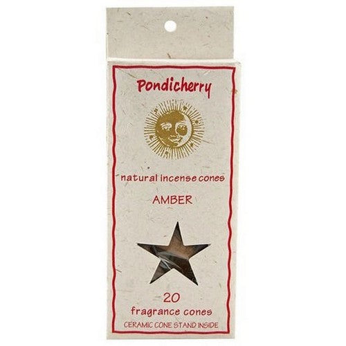 Amber Incense Cones 20 Count by Pondicherry Natural Incense