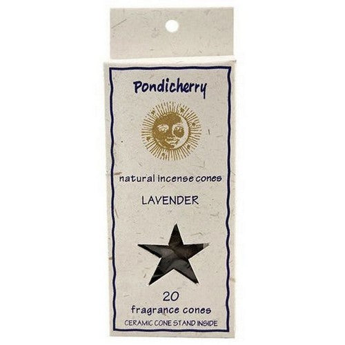 Lavender Incense Cones 20 Count by Pondicherry Natural Incense