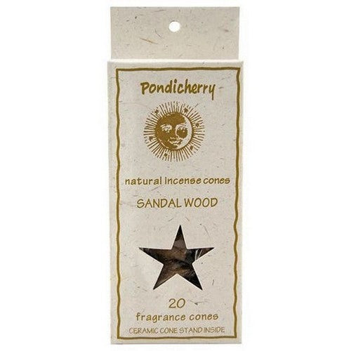 Sandalwood Incense Cones 20 Count by Pondicherry Natural Incense