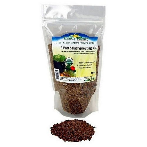 Organic Sprouting Seeds 3 Part Salad Mix 16 Oz by Handy Pantry