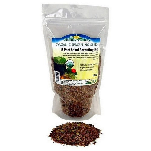 Organic Sprouting Seeds 5 Part Salad Mix 16 Oz by Handy Pantry