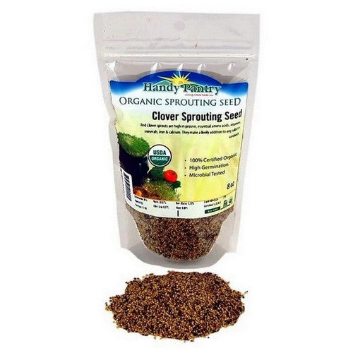 Organic Sprouting Seeds Red Clover 8 Oz by Handy Pantry