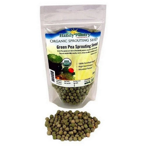 Green Pea Organic Sprouting Seeds 8 Oz by Handy Pantry