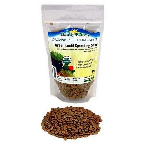 Green Lentil Organic Sprouting Seeds 8 Oz by Handy Pantry